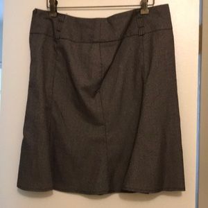 dark brown patterned a-line skirt